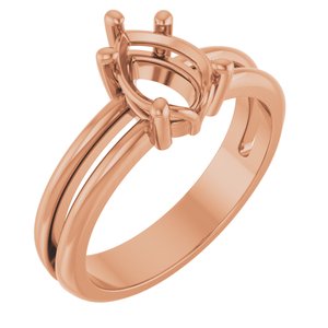 18K Rose Gold 8x6 mm Pear Ring Mounting – image 2