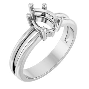 18K White Gold 8x6 mm Pear Ring Mounting – image 2