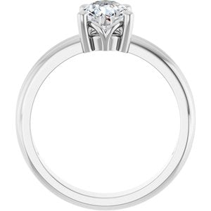 10K White Gold 8x6 mm Pear Ring Mounting – image 3