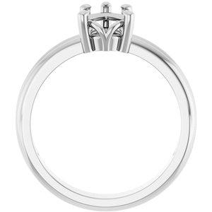 14K X1 White Gold 8x6 mm Pear Ring Mounting – image 4