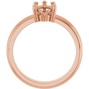 18K Rose Gold 8x6 mm Pear Ring Mounting – image 4
