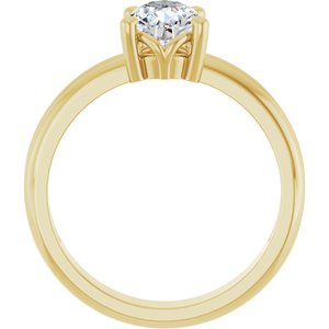 18K Yellow Gold 8x6 mm Pear Ring Mounting – image 3