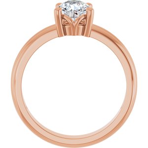 18K Rose Gold 8x6 mm Pear Ring Mounting – image 3