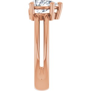 10K Rose Gold 8x6 mm Pear Ring Mounting – image 7