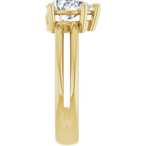 18K Yellow Gold 8x6 mm Pear Ring Mounting – image 7