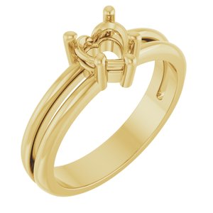 18K Yellow Gold 5.5x5.5 mm Heart Ring Mounting – image 2
