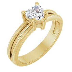 14K Yellow Gold 5.5x5.5 mm Heart Ring Mounting