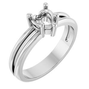 14K X1 White Gold 5.5x5.5 mm Heart Ring Mounting – image 2