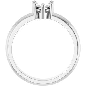 10K White Gold 5.5x5.5 mm Heart Ring Mounting – image 4
