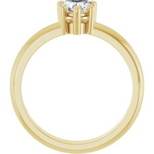 18K Yellow Gold 5.5x5.5 mm Heart Ring Mounting – image 3