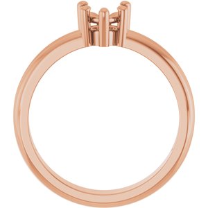 10K Rose Gold 5.5x5.5 mm Heart Ring Mounting – image 4