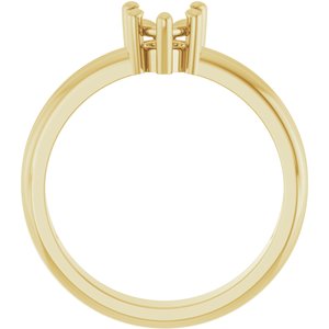 18K Yellow Gold 5.5x5.5 mm Heart Ring Mounting – image 4