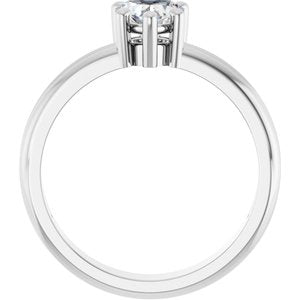 Sterling Silver 5.5x5.5 mm Heart Ring Mounting – image 3