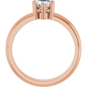 18K Rose Gold 5.5x5.5 mm Heart Ring Mounting – image 3