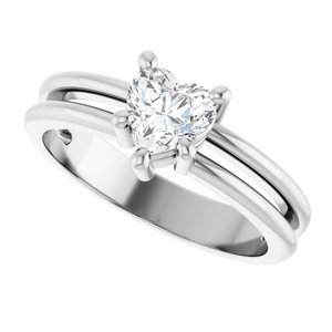 Continuum Sterling Silver 5.5x5.5 mm Heart Ring Mounting – image 8