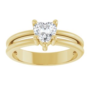 18K Yellow Gold 5.5x5.5 mm Heart Ring Mounting – image 5