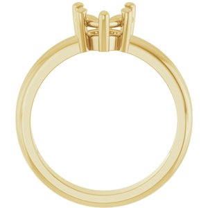 10K Yellow Gold 7x7 mm Heart Ring Mounting – image 4