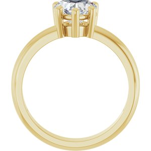 18K Yellow Gold 7x7 mm Heart Ring Mounting – image 3