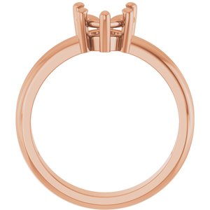 14K Rose Gold 7x7 mm Heart Ring Mounting – image 4
