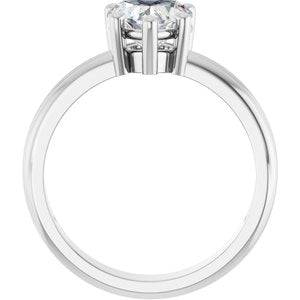 Platinum 7x7 mm Heart Ring Mounting – image 3