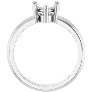 Platinum 7x7 mm Heart Ring Mounting – image 4