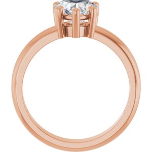 18K Rose Gold 7x7 mm Heart Ring Mounting – image 3