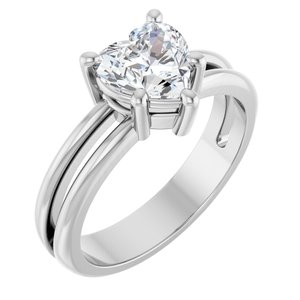 Continuum Sterling Silver 7x7 mm Heart Ring Mounting