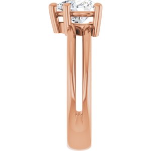 18K Rose Gold 7x7 mm Heart Ring Mounting – image 7