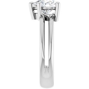 14K X1 White Gold 7x7 mm Heart Ring Mounting – image 7