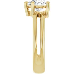 18K Yellow Gold 7x7 mm Heart Ring Mounting – image 7