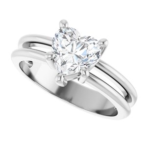 Sterling Silver 7x7 mm Heart Ring Mounting – image 8