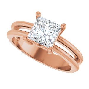 10K Rose Gold 6x6 mm Square Ring Mounting – image 8
