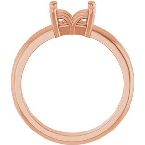 18K Rose Gold 6x6 mm Square Ring Mounting – image 4