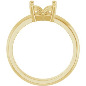 14K Yellow Gold 6x6 mm Square Ring Mounting – image 4