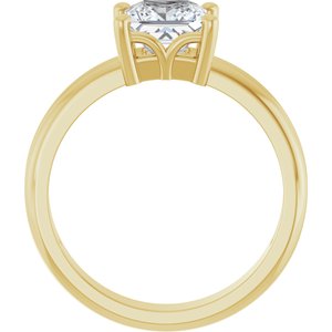 14K Yellow Gold 6x6 mm Square Ring Mounting – image 3