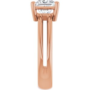 14K Rose Gold 6x6 mm Square Ring Mounting – image 7