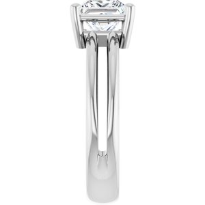 14K White Gold 6x6 mm Square Ring Mounting – image 7