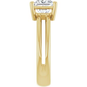 14K Yellow Gold 6x6 mm Square Ring Mounting – image 7
