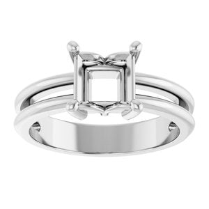 Platinum 6x6 mm Square Ring Mounting – image 6