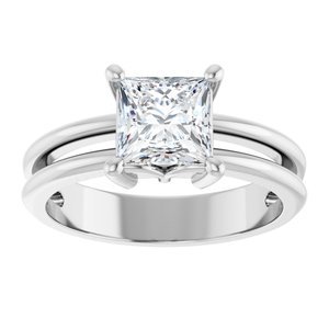 Sterling Silver 6x6 mm Square Ring Mounting – image 5