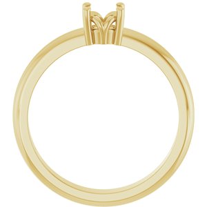 14K Yellow Gold 4.8 mm Round Ring Mounting – image 4