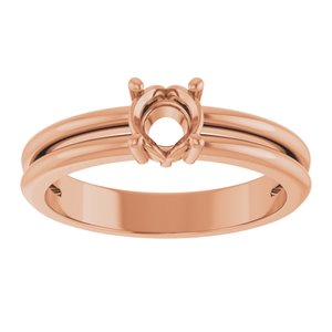 10K Rose Gold 4.8 mm Round Ring Mounting – image 6