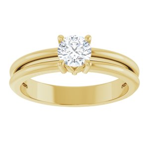 14K Yellow Gold 4.8 mm Round Ring Mounting – image 5