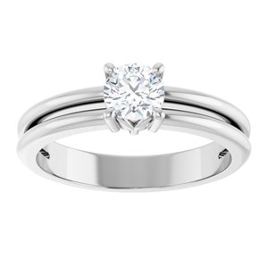 14K White Gold 4.8 mm Round Ring Mounting – image 5