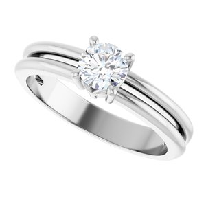 10K White Gold 4.8 mm Round Ring Mounting – image 8