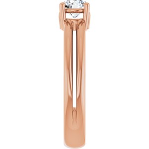 18K Rose Gold 4.8 mm Round Ring Mounting – image 7