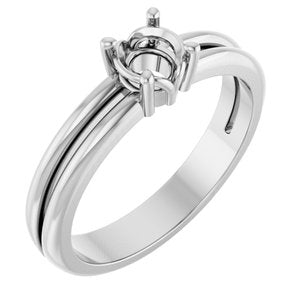 10K White Gold 4.8 mm Round Ring Mounting – image 2
