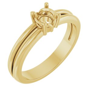 14K Yellow Gold 4.8 mm Round Ring Mounting – image 2