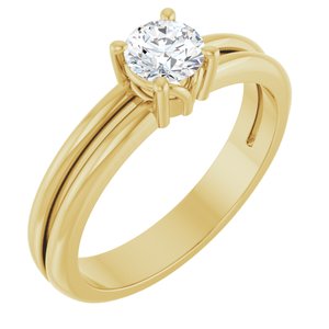 14K Yellow Gold 4.8 mm Round Ring Mounting