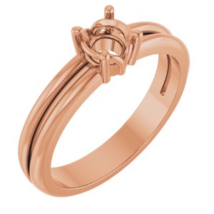 10K Rose Gold 4.8 mm Round Ring Mounting – image 2
